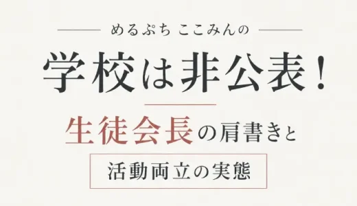 めるぷち ここみんの学校は非公表！生徒会長の肩書きと活動両立の実態