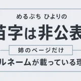 めるぷち ひよりの苗字は非公表！姉のページだけフルネームが載っている理由