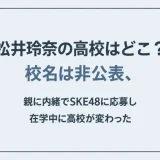 松井玲奈の高校はどこ？校名は非公表、親に内緒でSKE48に応募し在学中に高校が変わった